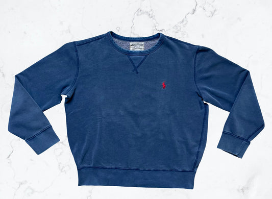 Pull Ralph Lauren Marine – Logo Rouge Brodé